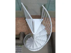 Minka Außentreppe Rondo Zink Ø 180 cm Weiß Geschosshöhe bis 305 cm