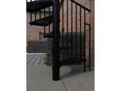 Minka Außentreppe Rondo Zink Ø 160 cm Schwarz Geschosshöhe bis 305 cm