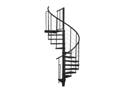 Minka Außentreppe Spino Zink Ø 160 cm Schwarz Geschosshöhe bis 305 cm