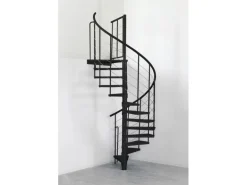 Minka Außentreppe Spino Zink Ø 160 cm Schwarz Geschosshöhe bis 305 cm