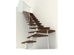 Minka Mittelholmtreppe Comfort Top Turn Walnuss Weiß Raumhöhe bis 312 cm