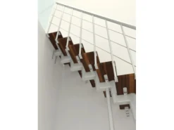 Minka Mittelholmtreppe Comfort Top Turn Walnuss Weiß Raumhöhe bis 312 cm