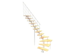 Minka Mittelholmtreppe Comfort Top Turn Buche Weiß Raumhöhe bis 312 cm