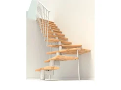 Minka Mittelholmtreppe Comfort Top Turn Buche Weiß Raumhöhe bis 312 cm