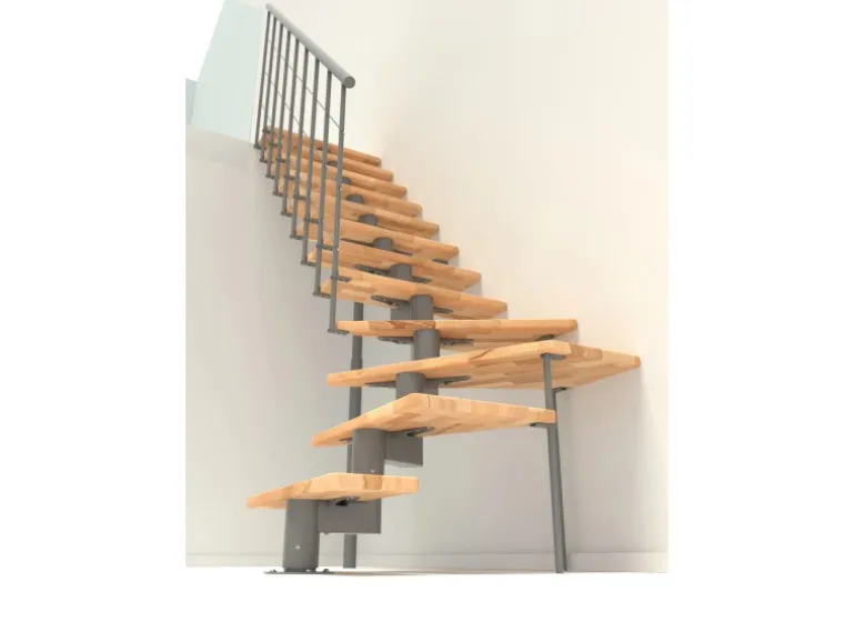 Minka Mittelholmtreppe Comfort Top Turn Buche Grau Raumhöhe bis 312 cm