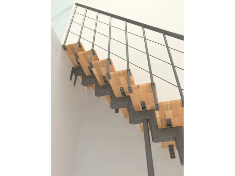 Minka Mittelholmtreppe Comfort Top Turn Buche Grau Raumhöhe bis 312 cm