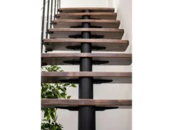 Minka Mittelholmtreppe Comfort Top Turn Walnuss Schwarz Raumhöhe bis 312 cm