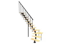 Minka Mittelholmtreppe Comfort Top Turn Buche Schwarz Raumhöhe bis 312 cm