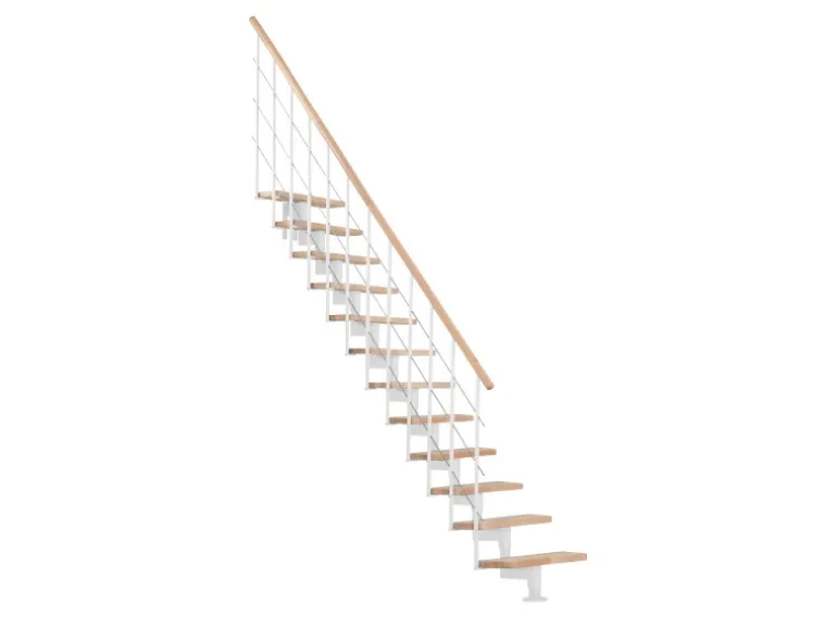 Minka Mittelholmtreppe Style Buche Weiß Raumhöhe bis 304 cm