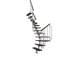 Minka Raumspartreppe Joker Turn 180° Walnuss Weiß Raumhöhe bis 304 cm