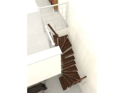 Minka Raumspartreppe Joker Turn 180° Walnuss Weiß Raumhöhe bis 304 cm