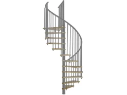 Minka Spindeltreppe Spiral Effect Ø 120 cm Eiche Grau Raumhöhe bis 305 cm