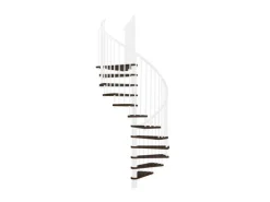 Minka Spindeltreppe Spiral Effect Ø 140 cm Walnuss Weiß Raumhöhe bis 305 cm