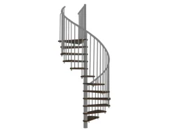 Minka Spindeltreppe Spiral Effect Ø 140 cm Walnuss-Grau Raumhöhe bis 305 cm