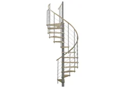 Minka Spindeltreppe Venezia Eiche Grau 160 cm Raumhöhe bis 305 cm