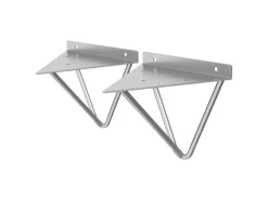 ML-Design 2 Stück Regalhalterung 160 mm Grau aus Metall Dreieckige Regalwinkel