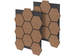 ML-Design Akustikpaneel Hexagon 2Er Set 66x81x2 cm Teak aus MDF