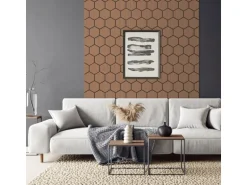 ML-Design Akustikpaneel Hexagon 2Er Set 66x81x2 cm Teak aus MDF