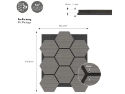 ML-Design Akustikpaneel Hexagon 2Er Set 66x81x2cm Grau aus MDF