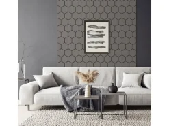 ML-Design Akustikpaneel Hexagon 2Er Set 66x81x2cm Grau aus MDF