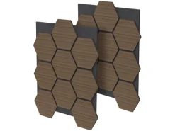 ML-Design Akustikpaneel Hexagon 2Er Set 66x81x2 cm Braun aus MDF