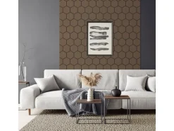 ML-Design Akustikpaneel Hexagon 2Er Set 66x81x2 cm Braun aus MDF