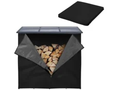 ML-Design Kaminholzregal Abdeckung LxH 185x125 cm Schwarz Wetterfest