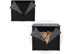 ML-Design Kaminholzregal Abdeckung LxH 185x125 cm Schwarz Wetterfest