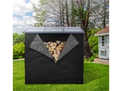 ML-Design Kaminholzregal Abdeckung LxH 240x165 cm Schwarz Wetterfest