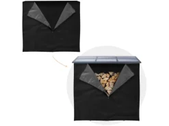 ML-Design Kaminholzregal Abdeckung LxH 240x165 cm Schwarz Wetterfest