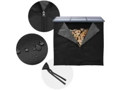 ML-Design Kaminholzregal Abdeckung LxH 240x165 cm Schwarz Wetterfest