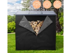 ML-Design Kaminholzregal Abdeckung LxH 240x165 cm Schwarz Wetterfest