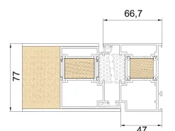 Moderno Haustür M360P Rubinrot 110 cm x 210 cm DIN R