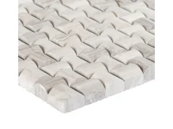 Mosaik Marmor Basket 3D Grau poliert 30 cm x 30 cm