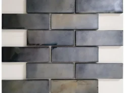 Mosaikmatte Cadiz Brick Keramik Schwarz 30 cm x 30 cm