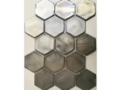 Mosaikmatte Cadiz Hexagon Keramik Grau 26 cm x 29,9 cm