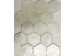 Mosaikmatte Cadiz Hexagon Keramik Weiß 26 cm x 29,9 cm