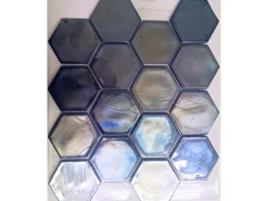 Mosaikmatte Cadiz Hexagon Keramik Schwarz 26 cm x 29,9 cm