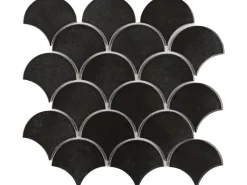 Mosaikmatte Castello Fächer Keramik Schwarz 29,2 cm x 30,3 cm