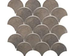 Mosaikmatte Castello Fächer Keramik Grau 29,2 cm x 30,3 cm