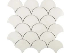 Mosaikmatte Castello Fächer Keramik Weiß 29,2 cm x 30,3 cm