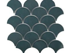 Mosaikmatte Castello Fächer Keramik Dunkelblau 29,2 cm x 30,3 cm