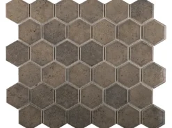 Mosaikmatte Castello Hexagon Keramik Grau 32 cm x 28 cm