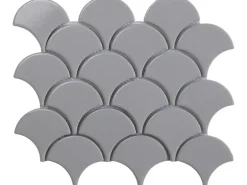 Mosaikmatte Fächer Keramik Grau 26 cm x 22 cm