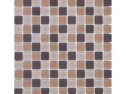 Mosaikmatte Glas Braun Mix Translucent 30 cm x 30 cm