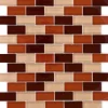 Mosaikmatte Glas Brick Braun Beige Mix 30 cm x 30 cm