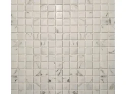 Mosaikmatte Glas Marmor Schwarz Weiß 33 cm x 33 cm