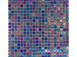 Mosaikmatte Glas Perlmutt Dunkelblau 33 cm x 33 cm