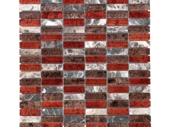 Mosaikmatte Naturstein Metalica Marron 30 cm x 30 cm