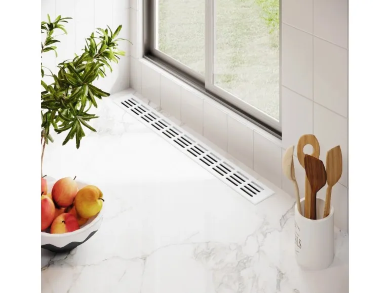 MS Beschläge Lüftungsgitter 60 x 1200 mm Weiß RAL 9016